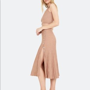 Bardot Pleat Button Skirt and Top Set